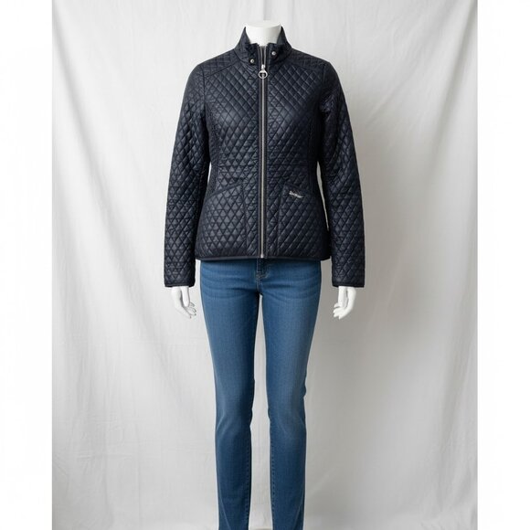 NWT Barbour Women's Swallow Quilt Dark Navy Classic Fall Jacket 6 - Picture 3 of 15